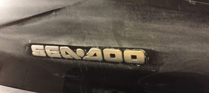 Dry/wet sanding project on a 2011 Seadoo